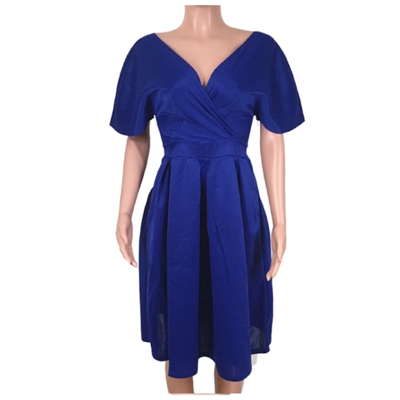 🛍 The SHAEL Soft Stretch Blue Dress - Picture 4 of 7